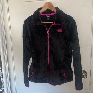 The North Face Women's Black Fleece Jacket with Pink Accents